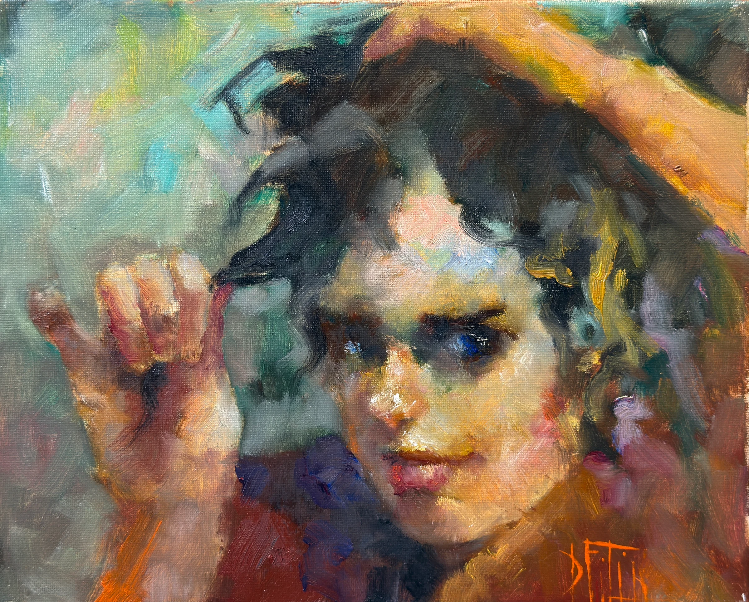 cheveux bouclés – peinture à l'huile de Pavel Filin