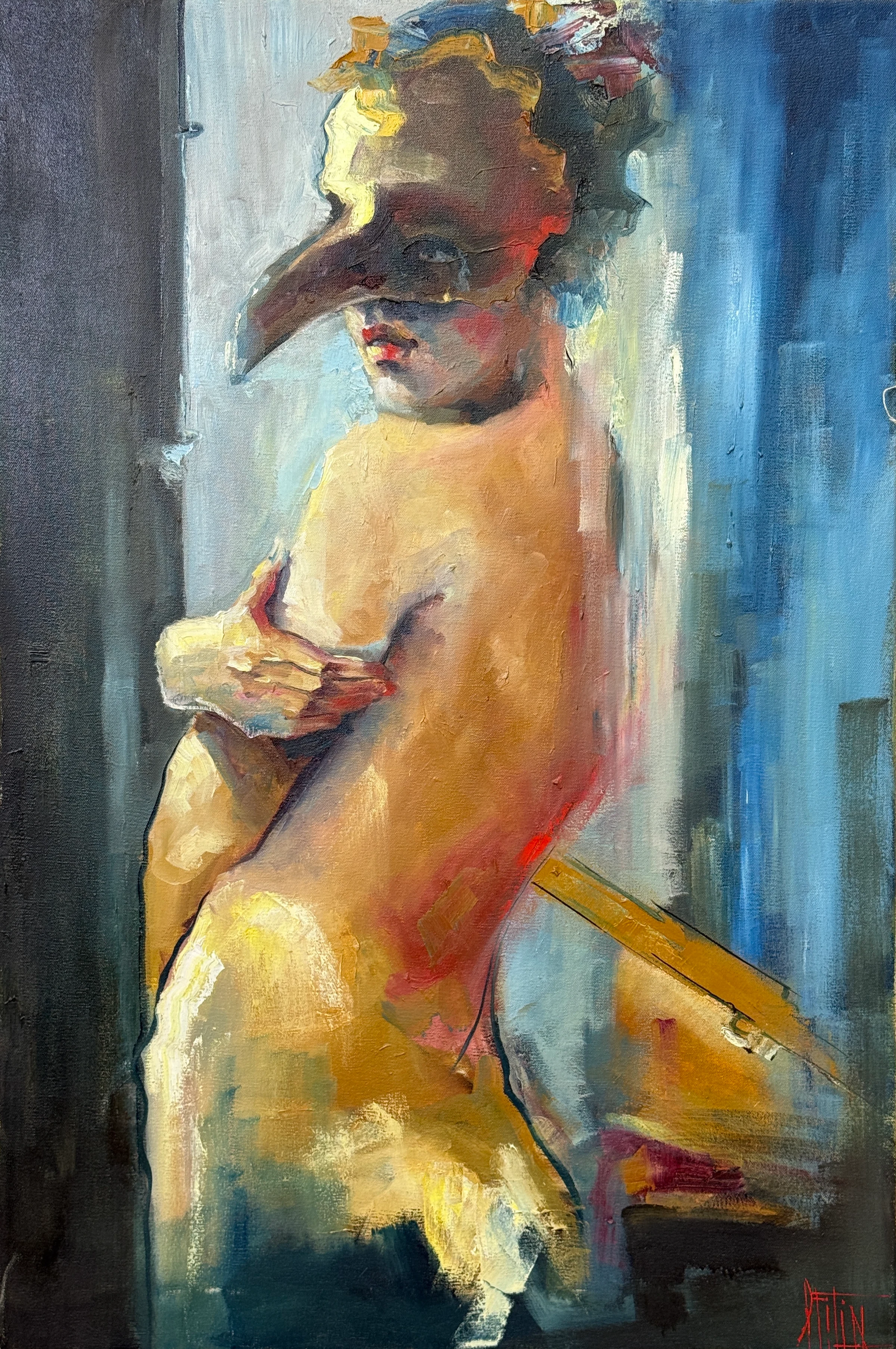 le médecin de la peste – peinture à l'huile de Pavel Filin