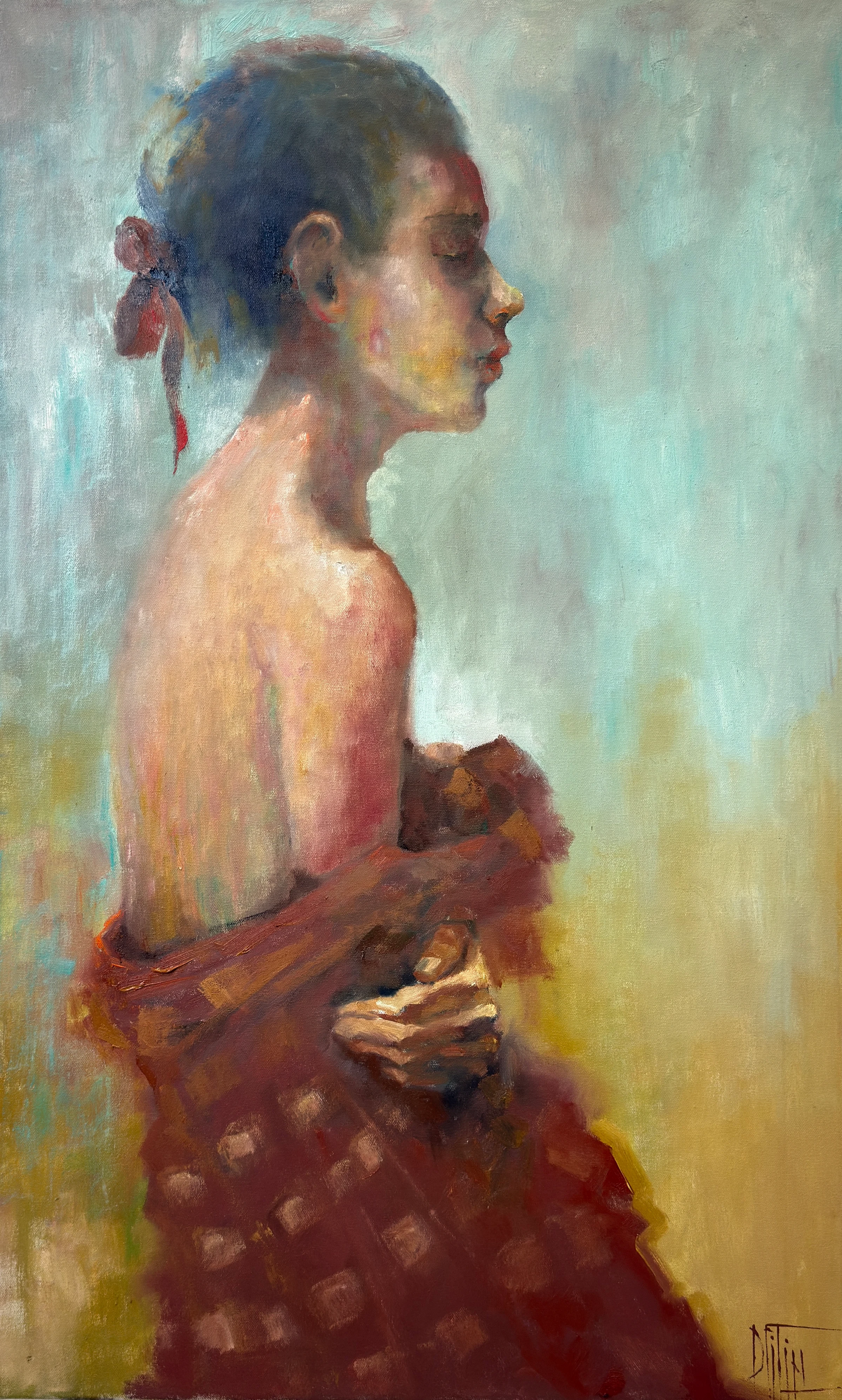 couverture rouge – peinture à l'huile de Pavel Filin